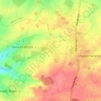 Carte topographique Borset, altitude, relief
