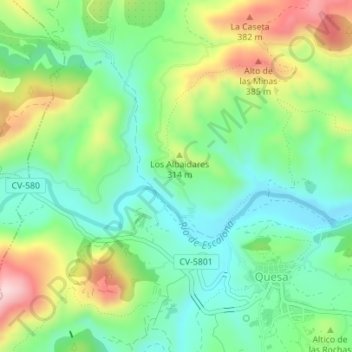 Carte topographique El Manal, altitude, relief