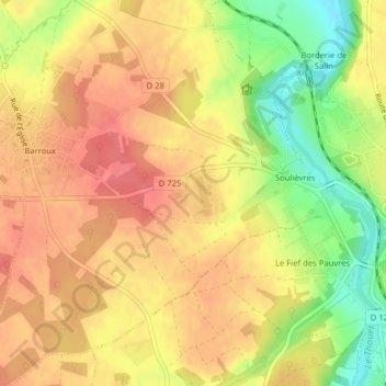 Carte topographique Coquine, altitude, relief