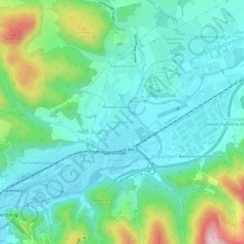 Carte topographique Hafendorf, altitude, relief