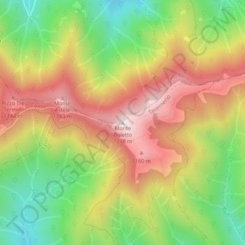 Carte topographique Monte Boletto, altitude, relief