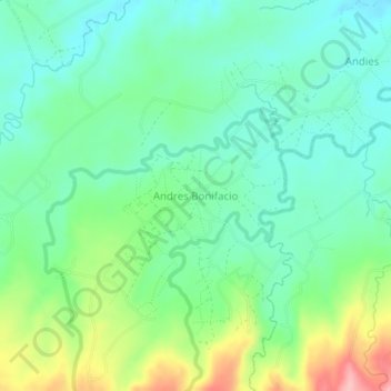 Carte topographique Andres Bonifacio, altitude, relief