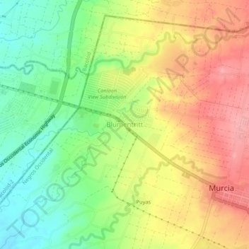 Carte topographique Blumentritt, altitude, relief