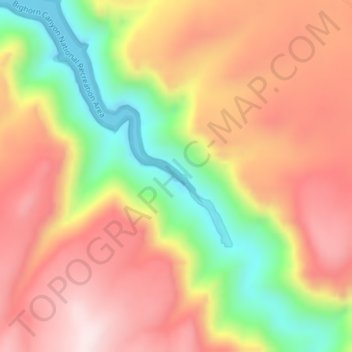 Carte topographique Black Canyon, altitude, relief