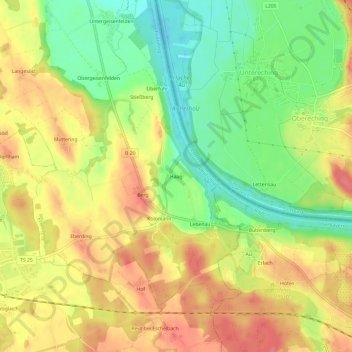 Carte topographique Haag, altitude, relief