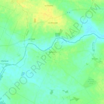 Carte topographique Bonneuil, altitude, relief