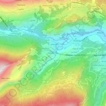 Carte topographique Chez-les-Garin, altitude, relief