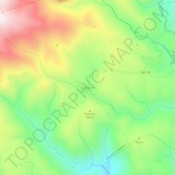 Carte topographique Gebelim, altitude, relief