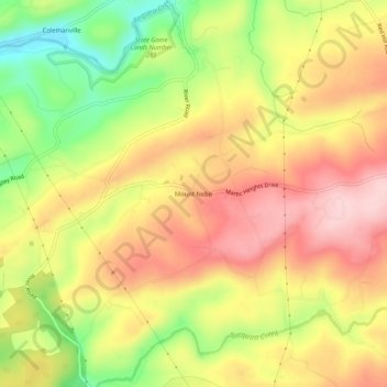 Carte topographique Mount Nebo, altitude, relief