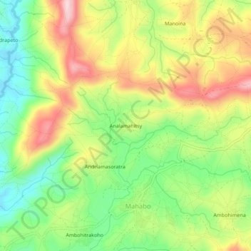 Carte topographique Analamahitsy, altitude, relief