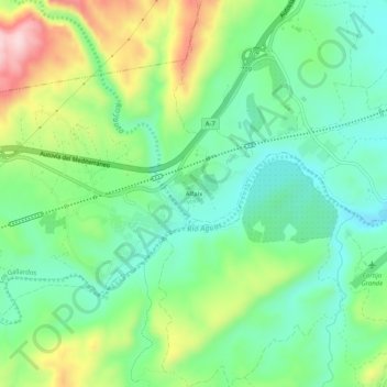 Carte topographique Alfaix, altitude, relief