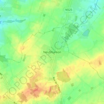 Carte topographique Neufmaison, altitude, relief