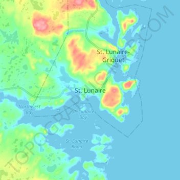 Carte topographique St. Lunaire, altitude, relief