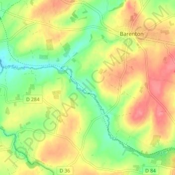 Carte topographique La Fougère, altitude, relief