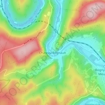 Carte topographique Château Regnault, altitude, relief