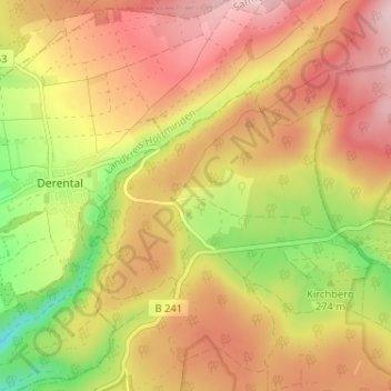 Carte topographique Winnefeld, altitude, relief