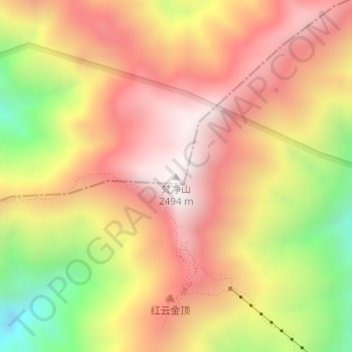 Carte topographique 梵净山, altitude, relief