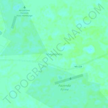 Carte topographique Nhecolândia, altitude, relief
