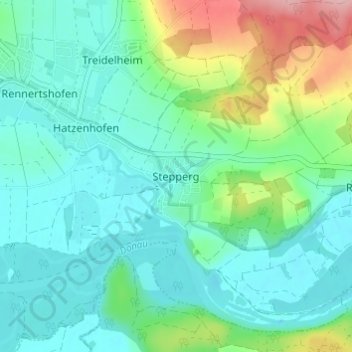 Carte topographique Stepperg, altitude, relief