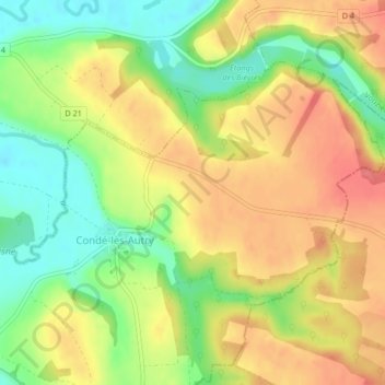 Carte topographique Saint-Christophe, altitude, relief
