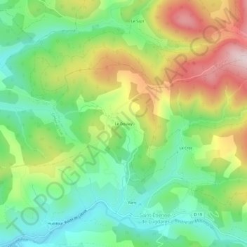 Carte topographique Le Doulay, altitude, relief