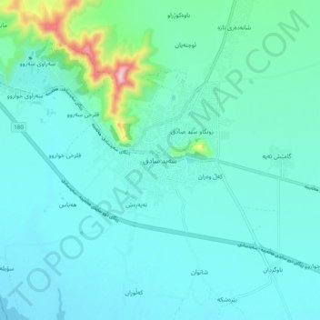 Carte topographique Said Sadiq, altitude, relief