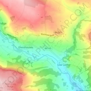 Carte topographique Wilsill, altitude, relief