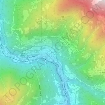 Carte topographique Demo, altitude, relief