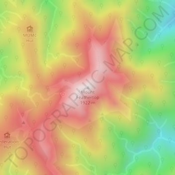 Carte topographique Mount Feathertop, altitude, relief