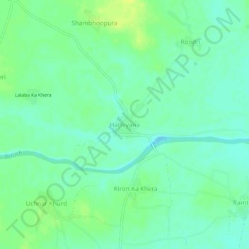 Carte topographique Hathiyana, altitude, relief