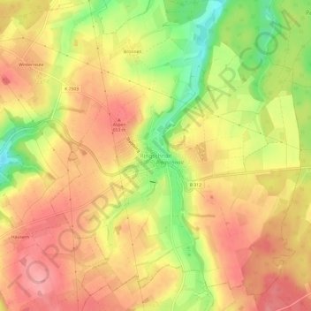 Carte topographique Ringschnait, altitude, relief