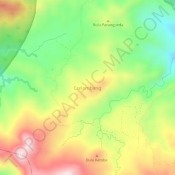 Carte topographique Erelembang, altitude, relief