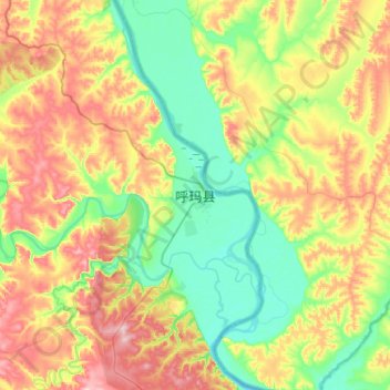 Carte topographique 呼玛县, altitude, relief