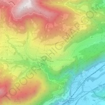 Carte topographique Ossimo, altitude, relief