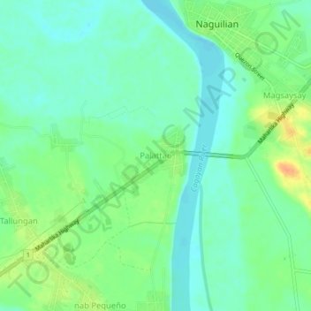 Carte topographique Palattao, altitude, relief