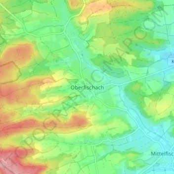 Carte topographique Oberfischach, altitude, relief