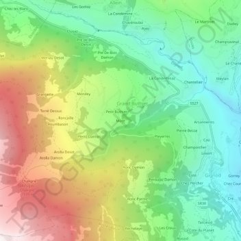 Carte topographique Moré, altitude, relief