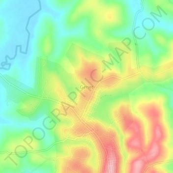 Carte topographique Genet, altitude, relief