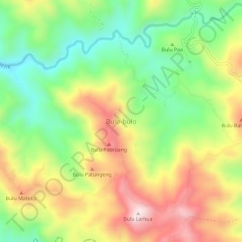 Carte topographique Bulo-bulo, altitude, relief