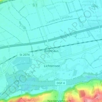 Carte topographique Rothhaus, altitude, relief