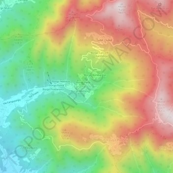 Carte topographique Forame, altitude, relief