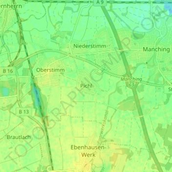 Carte topographique Pichl, altitude, relief