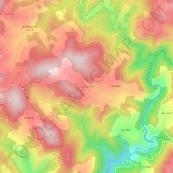 Carte topographique La Faurie, altitude, relief
