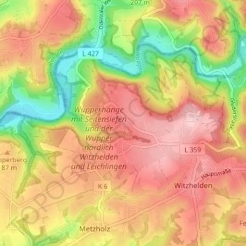 Carte topographique Orth, altitude, relief