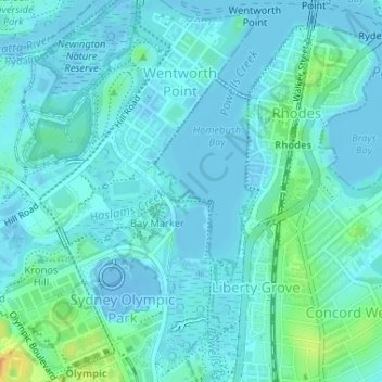 Carte topographique Shipwreck Lookout, altitude, relief