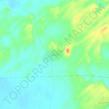 Carte topographique Suwara, altitude, relief