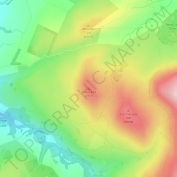 Carte topographique Talkin Fell, altitude, relief
