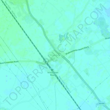 Carte topographique Chhatikara, altitude, relief