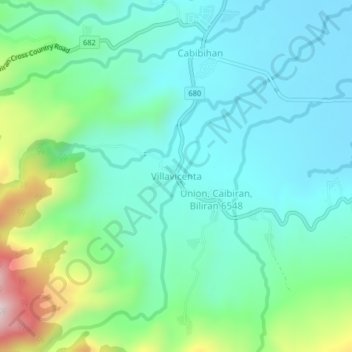 Carte topographique Villavicenta, altitude, relief