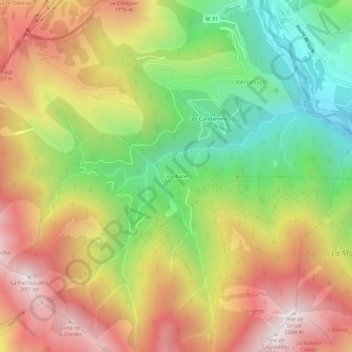 Carte topographique Le Libaret, altitude, relief